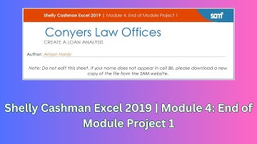 Module 4: End of Module Project 1 | Shelly Cashman Excel 2019 #module4 #endofmodule #shellycashman