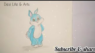 Color Cartoon Rabbit sketch cute rabbit bunny