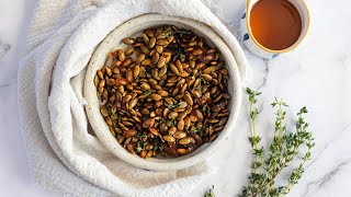 Maple Roasted Pumpkin Seed Snack Mix Recipe