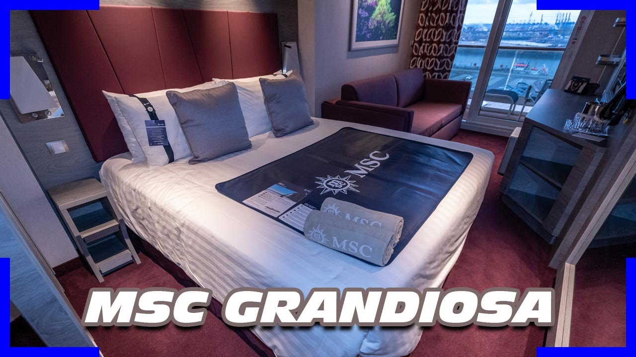 MSC Grandiosa Balcony Cabin Tour in detail | 13221 | 4K - YouTube