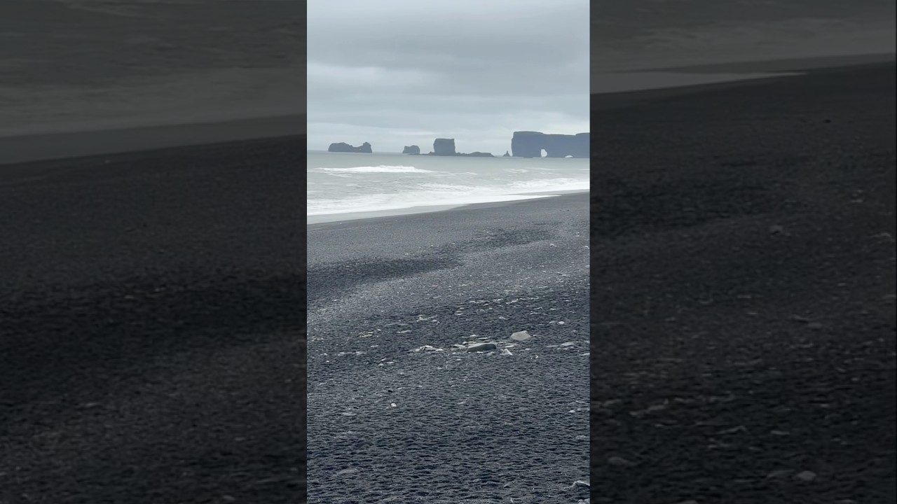 ⁣Iceland Black Sand Beach.. #iceland #travelvlog