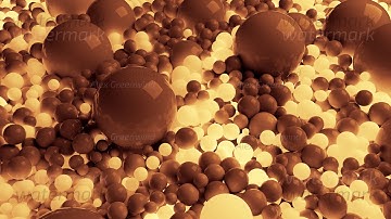 4k 3D seamless loop animation of beautiful small and large spheres or balls cover plane as abstract
