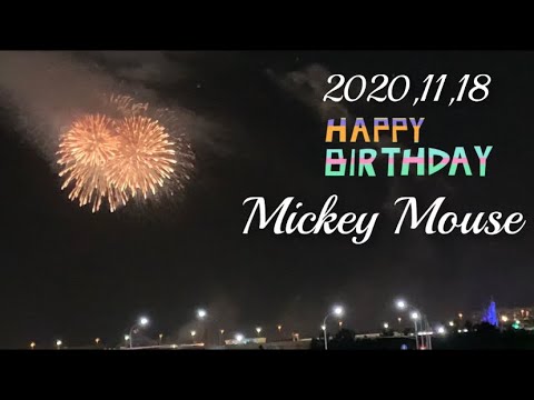 【ディズニー】2020.11.18 ミッキー の誕生日の花火　ディズニー・ライト・ザ・ナイト　自宅から撮影