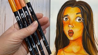 🖌 Swatch Tombow Dual Brush Portrait Skin Colors with Me!! (don&#39;t worry, I make it FUN!)