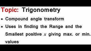 AS/A-Level Maths Trigonometry - Compound angle transform PART 2
