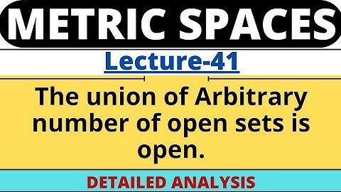 Lecture-41 | The union of arbitrary collection of open sets is open | Metric Space