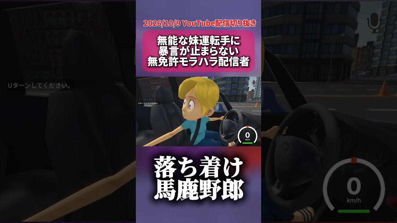 【神回】無能な新人妹ドライバーに暴言が止まらない無免許モラハラ配信者 #切り抜き #妹に運転させる