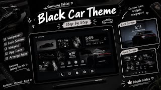 🏁🖤 I Created a Black Car Theme on My Samsung Galaxy Tab A9+! | Aesthetic Tablet Customization 🖤🏁 screenshot 3