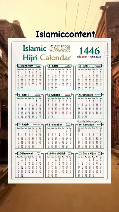 Islamic Hijri Calendar! 📅 🌙#shorts