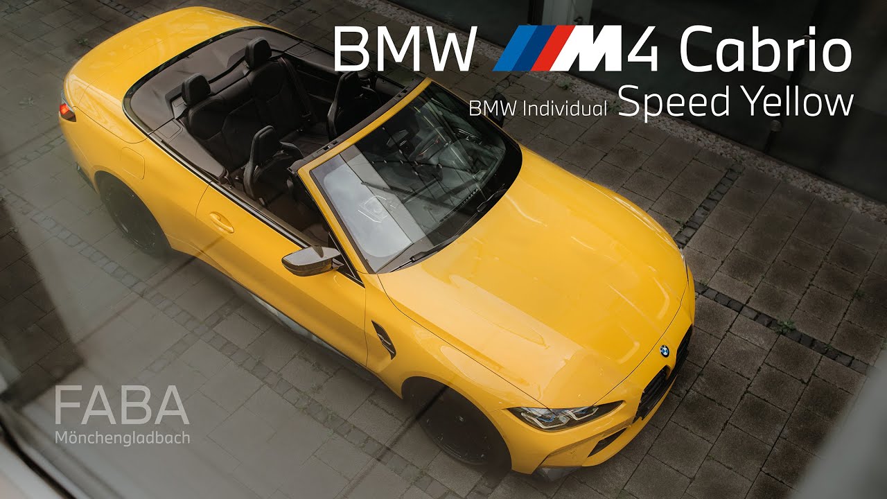 M4 Competition Cabrio in BMW Individual Speed Yellow 