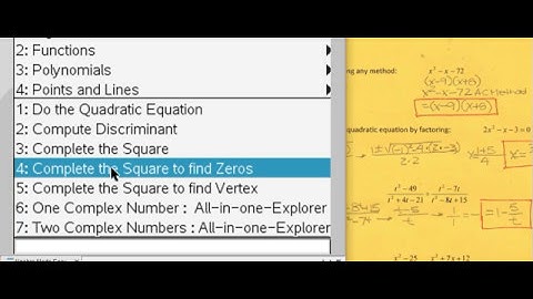 Solve, Simplify, Complete the Square, Expand, Factor using the TiNspire CAS CX
