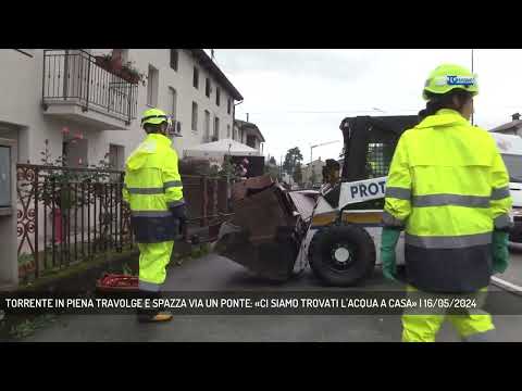 TORRENTE IN PIENA TRAVOLGE E SPAZZA VIA UN PONTE: ...