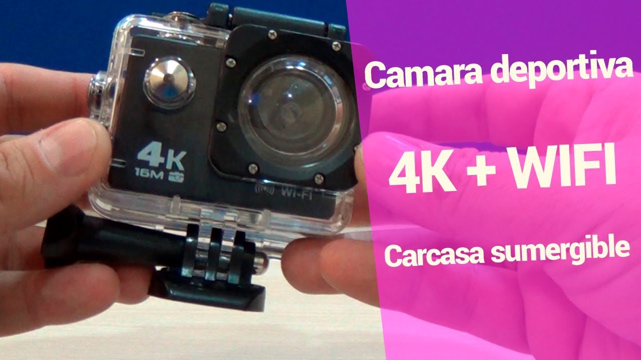CAMARA DE VIDEO DEPORTIVA 4K 30FPS WIFI 12MP SUMERGIBLE 30M ACUATICA DV UHD 264 