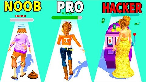 NOOB vs PRO vs HACKER in Money Run 3D game Gameplay All Levels part 2‏