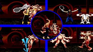 Mortal Kombat II Hack (Sega Genesis) - Finishers on Kintaro