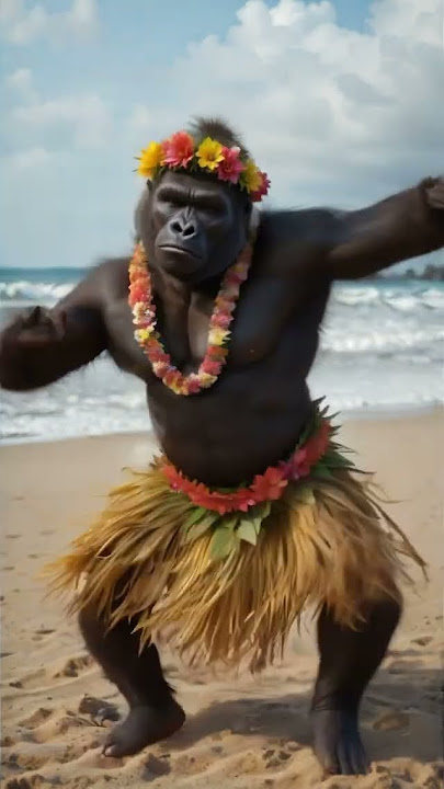 Hawaiian gorilla dancing #gorilla #gorillas #hawaii #hawaiian #dance #dancer #dancechallenge #ai