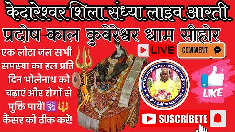 श्री कुबेरेश्वर धाम केदारेश्वर शीला प्रदोषकाल संध्या लाइव आरती दर्शन!🙏#nagoriliveprasaranmedia