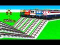 【踏切アニメ】複雑な電車 TRAINS CROSSING ON UNIQUE ZIGZAG 🚦 Fumikiri 3D Railroad Crossing Animation #3