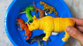 Учим Животных на английском Петух Корова Бегемот Крокодил Слон Тигр Развивающие Мультики для Детей