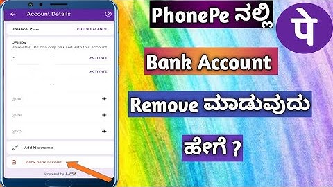 How To Remove Bank Account From Phonepe | How To Unlink Bank Account From Phonepe | In Kannada||