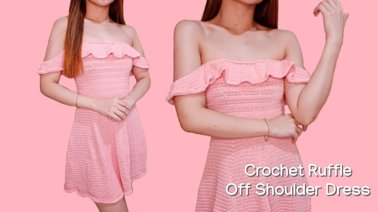 Blair Off Shoulder Crochet Dress | Easy Crochet Dress Tutorial | CJ Crochet