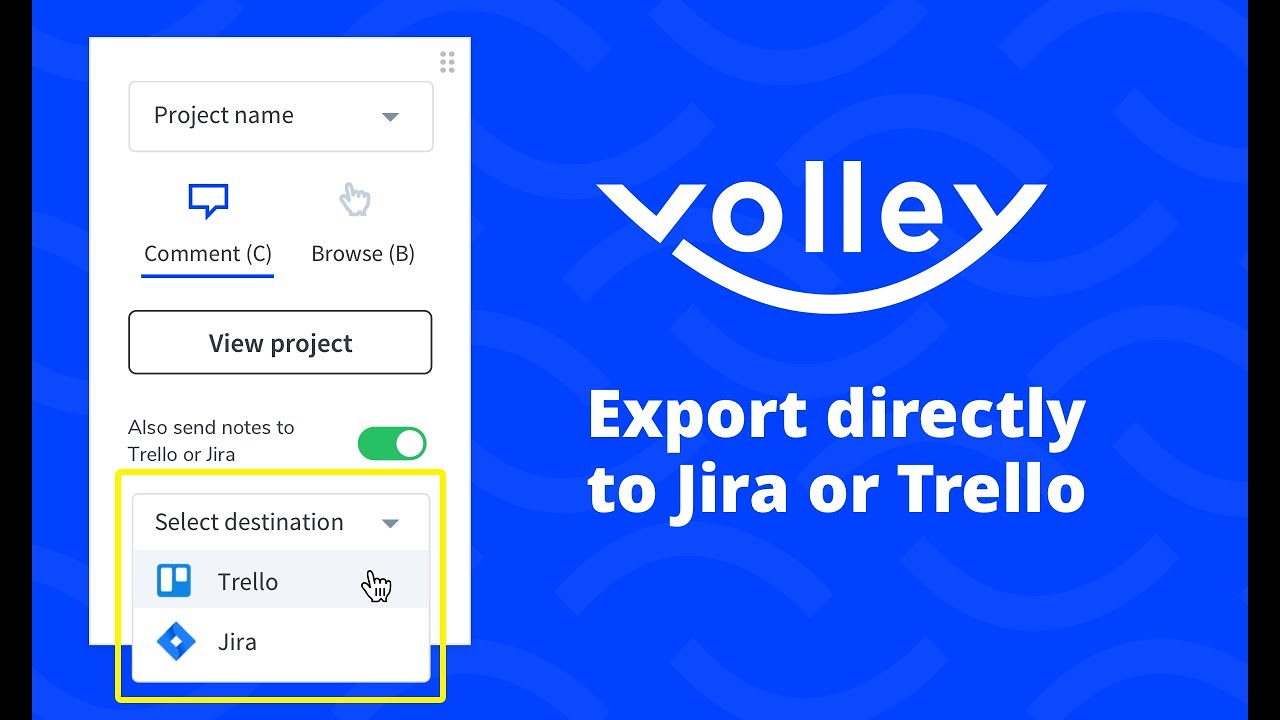 Export Notes directly to Trello and Jira through the Volley extension