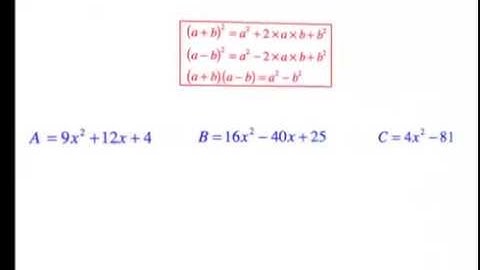 Factoriser avec les identités remarquables