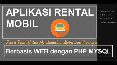 Aplikasi Rental Mobil Berbasis Web dengan PHP MYSQL