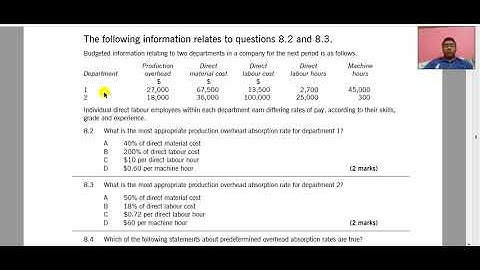 Accounting for Overhead   BPP Questions Part 1 of 2