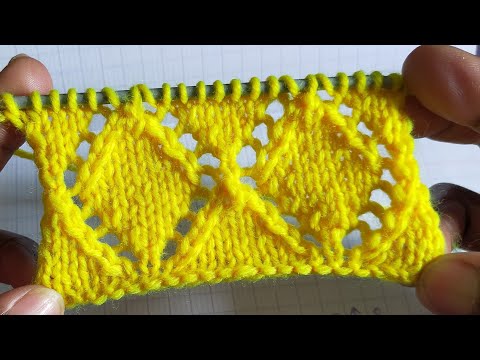 Tuto point de losange à jours au tricot/motif losange à jours /point de losange facile au tricot