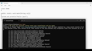 Error: A JNI error has occurred, please check your installation and try again