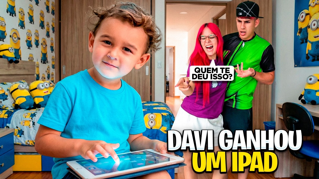 O DAVI GANHOU UM IPAD MISTERIOSO *quem deu?