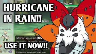 HURRICANE VOLCARONA IN RAIN CATCHES PEOPLE BY A STORM