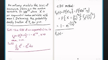 Transformation of an Exponential Random Variable.