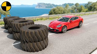 Cars vs Tire Wall 😱 BeamNG.Drive