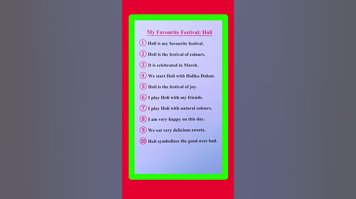 10 Lines On My Favourite Festival Holi/Essay On My Favourite Festival Holi in English/Essay On Holi