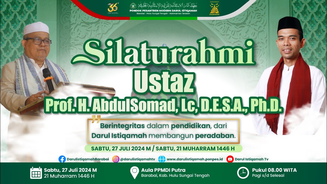 Siaran Langsung SILATURAHMI USTAZ ABDUL SOMAD I PPM. DARUL ISTIQAMAH