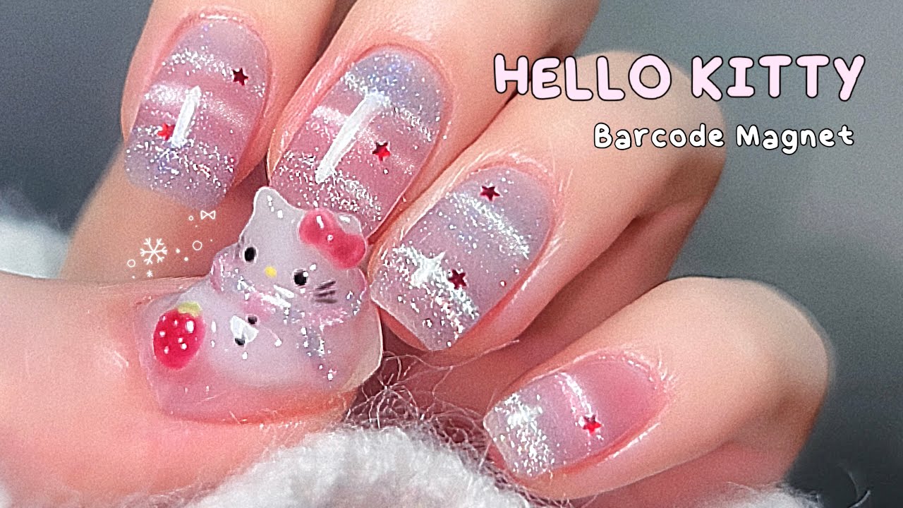 키티 바코드 자석 네일 하기 ASMR / 틀어 놓고 잠들기 좋은 소리