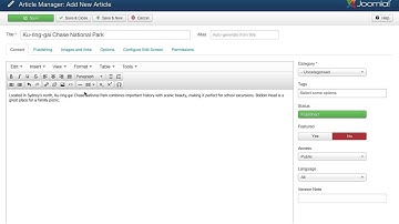 How to add and publish an article on your website with Joomla