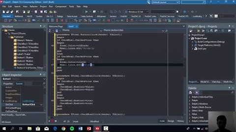 belajar membuat aplikasi sederhana (Delphi rio community edition)