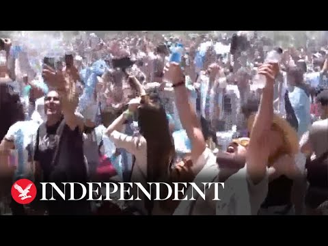 Fans in Buenos Aires go wild as Di Maria gives Argentina 2-0 lead over France in WC final