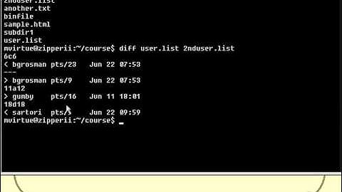 VTC Player   Unix Shell Fundamentals, Comparing Files