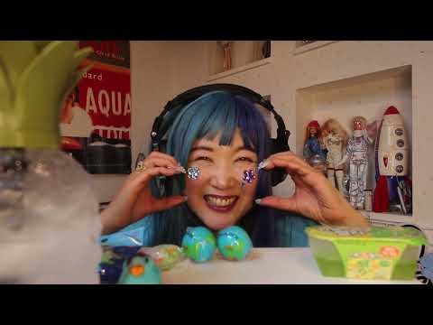 [ASMR]青色🌏緑色🍃のスイーツ食べる👄地球グミ♡【Eating Sounds】Blue 、Green  Various Sweets🌏