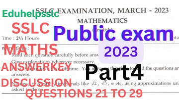 SSLC MATHS 2023 |PART 4|annual examination answer key |questions 16to 29 #eduhelp #kerala #state