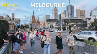 Melbourne Australia Evening Walk  in January 2024