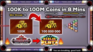 8 Ball Pool - From 100K Coins into 100M Coins - Torrento to Berlin - GamingWithK screenshot 5