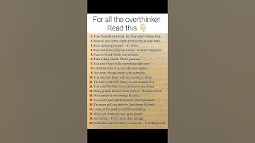 stop overthinking and read this 🔥