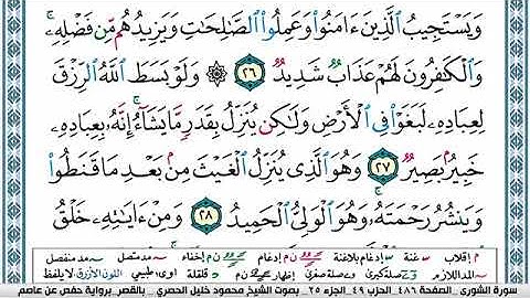 سورة الشورى مكتوية محمود خليل الحصري Surah Al Shora