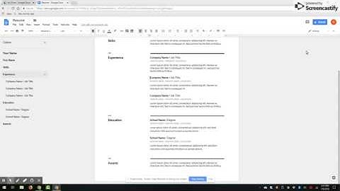 Building a Resume with Template in Google Drive