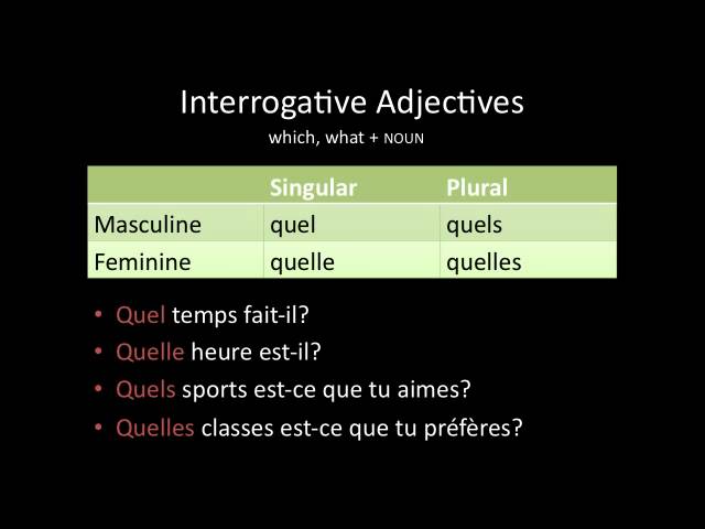 Examples Of Aux Quels In French
